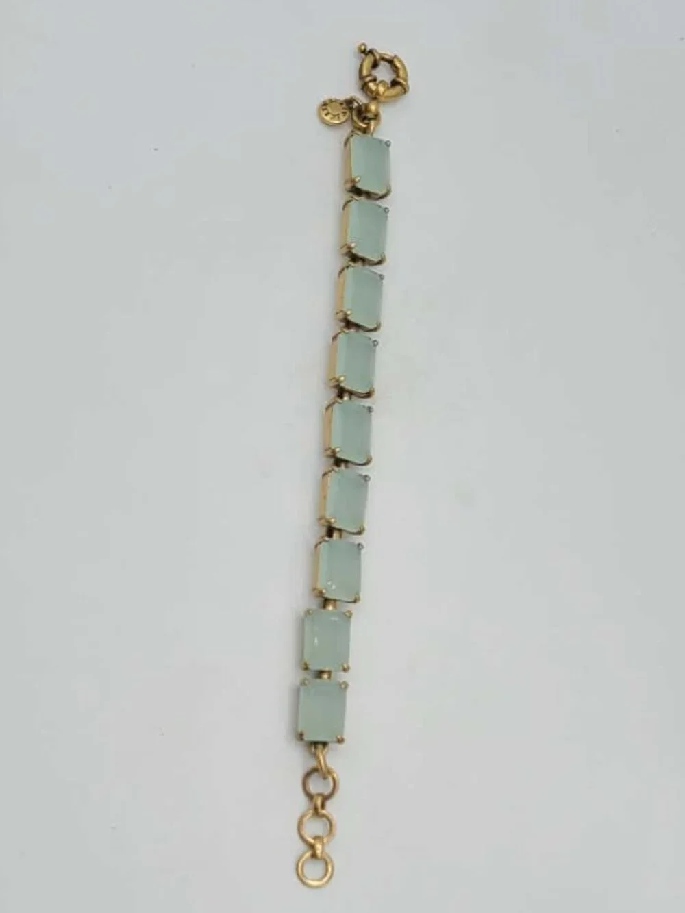 J Crew Light Aqua Gold Tone Bracelet